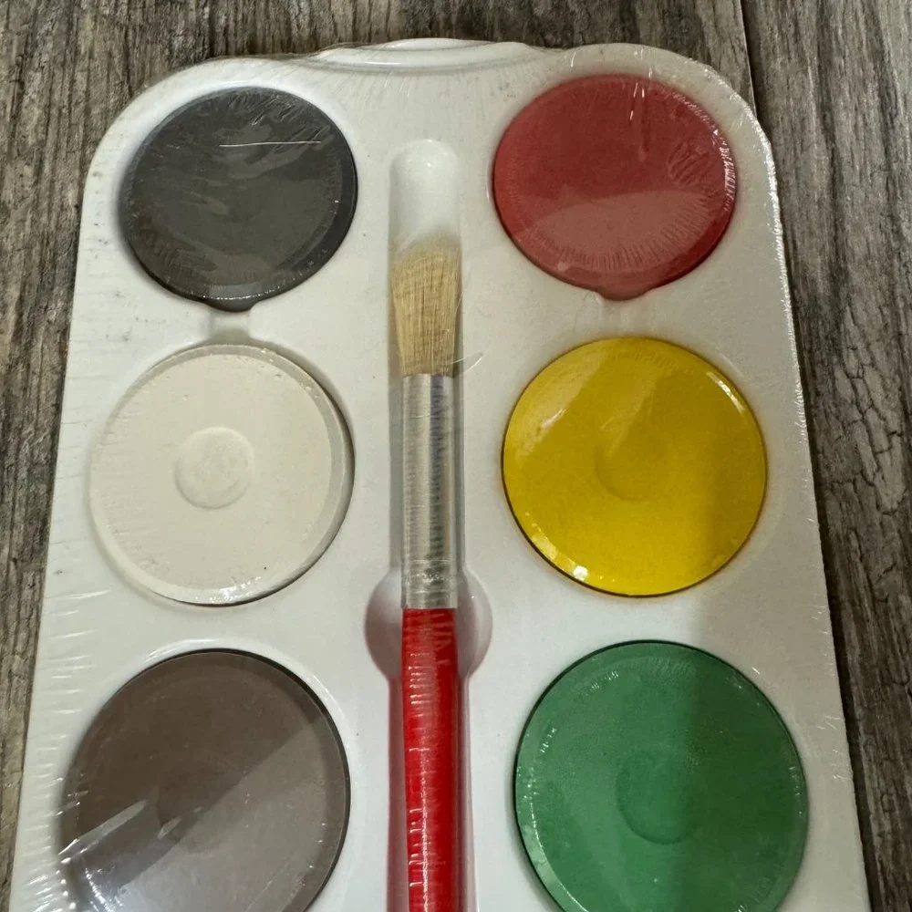 Jack Richeson Giant TemperaCakes in Tray Assorted Opaque Colors Set of 8 w/Brush